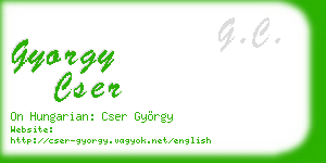 gyorgy cser business card